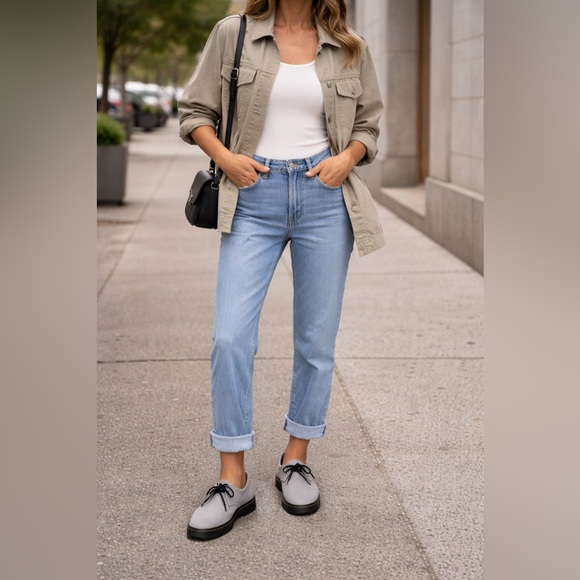 Dr. Martens Shoes - Dr. Martens Gray Canvas 2-Eye Lace Up Shoes AirWair Casual Oxford Size 8